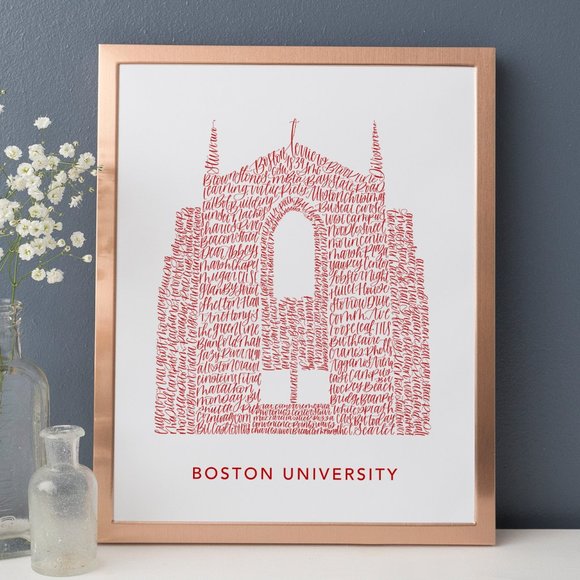 StoneFawx Studios | Wall Decor | Boston University Word Art | Poshmark